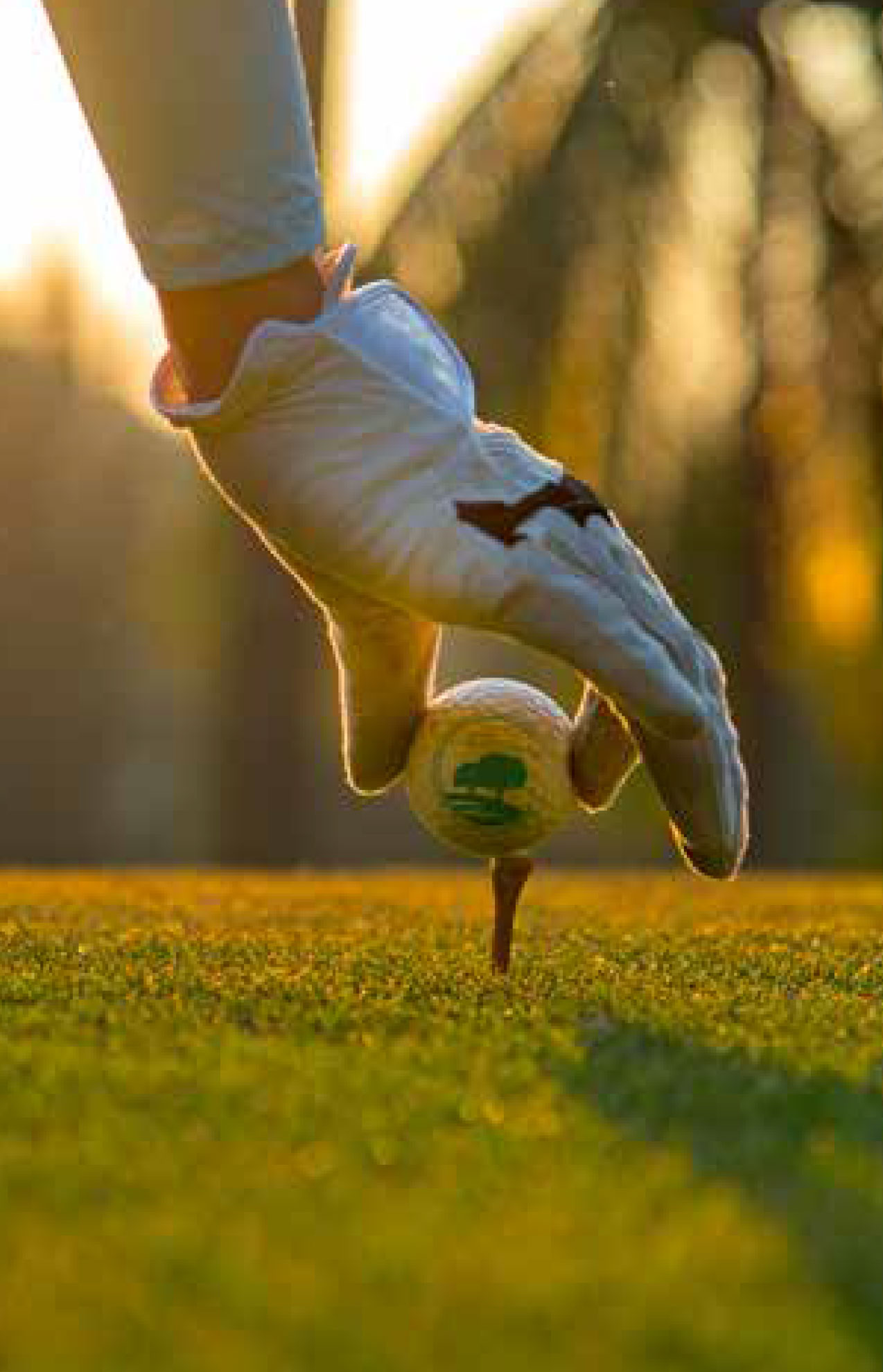 Teeing up at sunrise on a community golf course